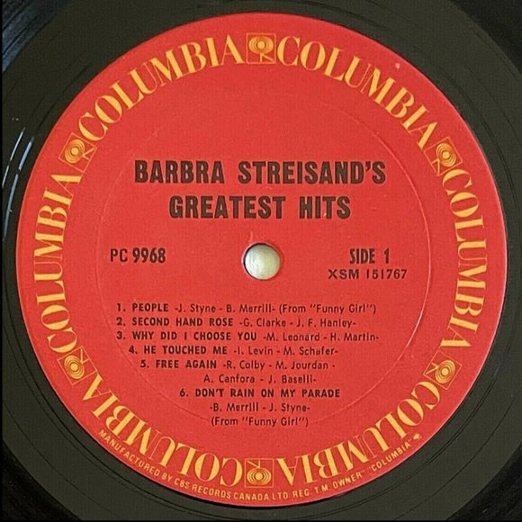 Barbra Streisand’s Greatest Hits  12” Record Album  1977 Canada Ed. 45Yrs!  RARE - Picture 4 of 7